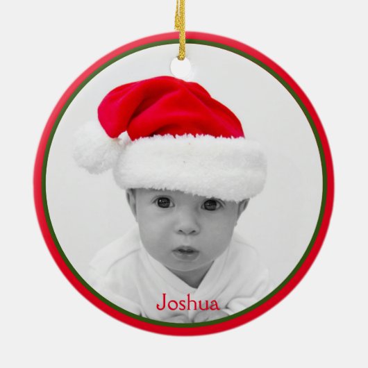 初めてのクリスマスはグラミー写真とグラピー写真 セラミックオーナメント (裏面)