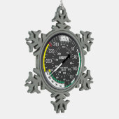 初めてのクリスマスはパイロット スノーフレークピューターオーナメント (左)