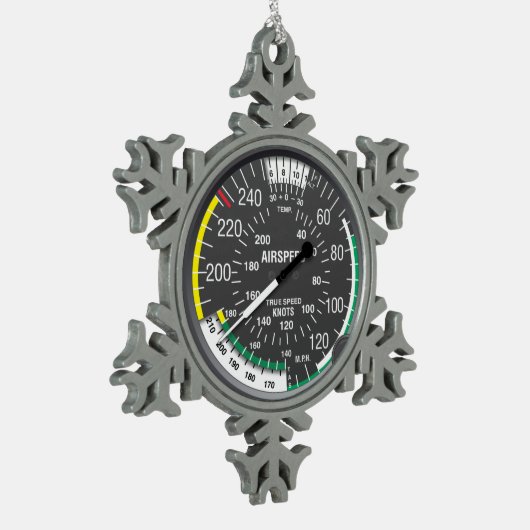 初めてのクリスマスはパイロット スノーフレークピューターオーナメント (左)