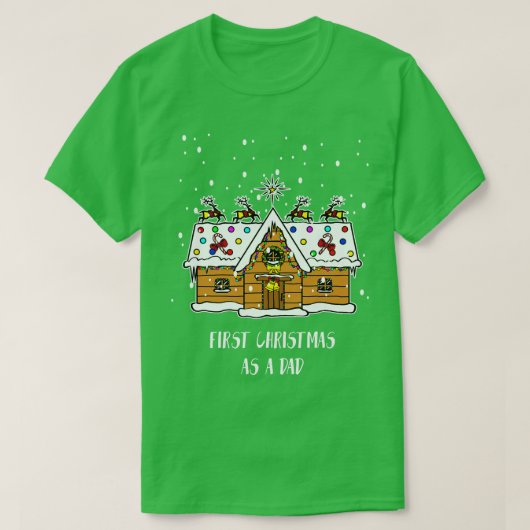 初めてのクリスマスはパパサンタおもしろいクリスマスTs Tシャツ (デザイン正面)