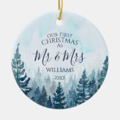 初めてのクリスマスはフォトパインフォレストさん セラミックオーナメント (正面)