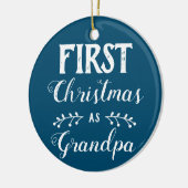 初めてのクリスマスはベビーの写真とグランパブルーとして セラミックオーナメント (左)