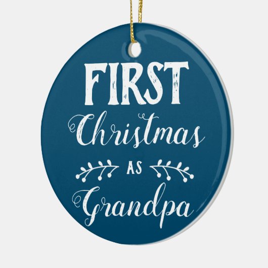初めてのクリスマスはベビーの写真とグランパブルーとして セラミックオーナメント (左)