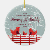 初めてのクリスマスはママパーソナライズされたパパ セラミックオーナメント (裏面)