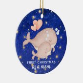 初めてのクリスマスはマムクジラパーソナライズされた セラミックオーナメント (右)