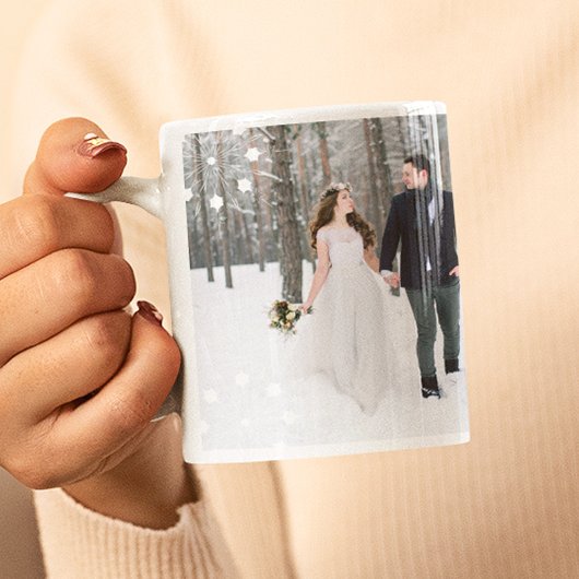 初めてのクリスマスはミスター・アンド・ミセスの写真 コーヒーマグカップ