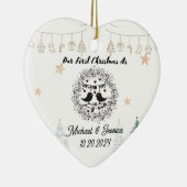 初めてのクリスマスはミスター・アンド・ミセス・オーナメントの新婚ギフト セラミックオーナメント (右)