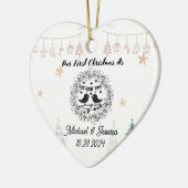 初めてのクリスマスはミスター・アンド・ミセス・オーナメントの新婚ギフト セラミックオーナメント (左)