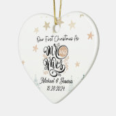 初めてのクリスマスはミスター・アンド・ミセス・オーナメントの新婚ギフト セラミックオーナメント (左)