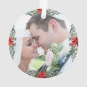 初めてのクリスマスはミスター・アンド・ミセス・フローラの写真エレガント オーナメント (裏面)