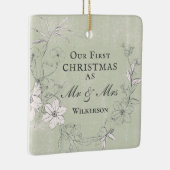 初めてのクリスマスはミスター・アンド・ミセス・フローラ 感動的 セラミックオーナメント (右)
