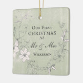 初めてのクリスマスはミスター・アンド・ミセス・フローラ 感動的 セラミックオーナメント (左)