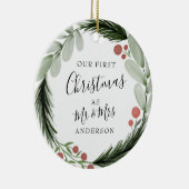 初めてのクリスマスはミスター・アンド・ミセス・リース・ホリデイ セラミックオーナメント (右)