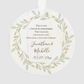 初めてのクリスマスはミスター・アンド・ミセス・引用文感動的 オーナメント (裏面)