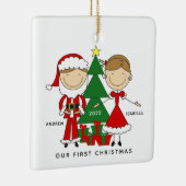 初めてのクリスマスはミスター・ミセス・セラミックボールクリスマス セラミックオーナメント (右)