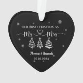 初めてのクリスマスはミセスのモダン日結婚付 オーナメント (裏面)