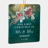 初めてのクリスマスはミセス感動的結婚の セラミックオーナメント (右)