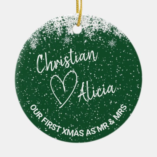 初めてのクリスマスはミセス・グリーン・オーナメント セラミックオーナメント (正面)