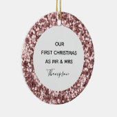 初めてのクリスマスはミセス・ミセス・バラ金ゴールドグリッター セラミックオーナメント (右)