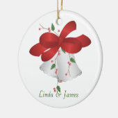 初めてのクリスマスは一緒にパーソナライズ飾ります セラミックオーナメント (左)