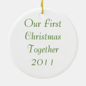 初めてのクリスマスは一緒にパーソナライズ飾ります セラミックオーナメント (裏面)
