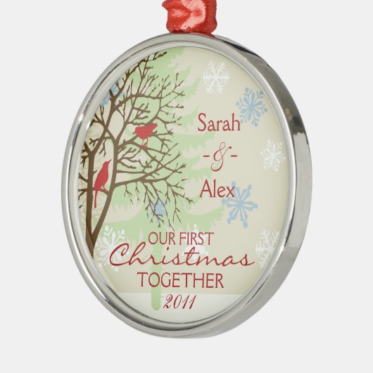 初めてのクリスマスは一緒に飾ります メタルオーナメント (左)