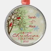 初めてのクリスマスは一緒に飾ります メタルオーナメント (正面)