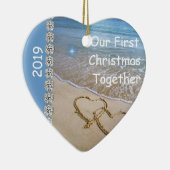 初めてのクリスマスは一緒に2019年のカスタムなORNAMENを浜に引き上げます セラミックオーナメント (右)