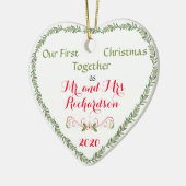 初めてのクリスマスは夫妻と共に セラミックオーナメント (左)