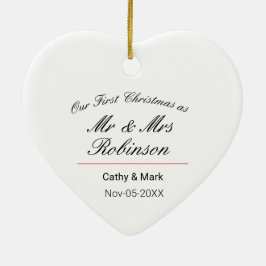 初めてのクリスマスは夫妻 セラミックオーナメント