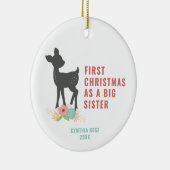初めてのクリスマスは姉の子鹿パーソナライズされただ セラミックオーナメント (右)