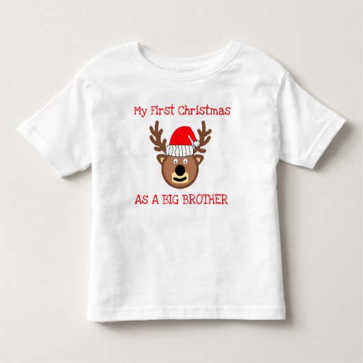初めてのクリスマスは弟の幼児Tシャツ トドラーTシャツ (正面)