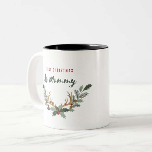 初めてのクリスマスは彼女のためのママ・マグクリスマスギフトとして ツートーンマグカップ (正面左)