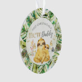 初めてのクリスマスは新しいパパのナマケモノ オーナメント (正面)