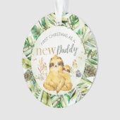 初めてのクリスマスは新しいパパのナマケモノ オーナメント (正面)