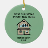 初めてのクリスマスは新しいHome 実在 Estate Client セラミックオーナメント (正面)