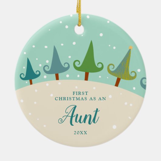 初めてのクリスマスは松パーソナライズされたの木よ セラミックオーナメント (裏面)