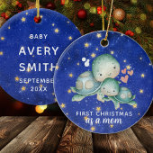 初めてのクリスマスは母のウミガメパーソナライズされた セラミックオーナメント