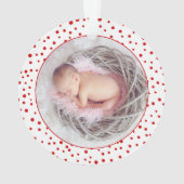 初めてのクリスマスは祖父母の車と赤い写真 オーナメント (裏面)