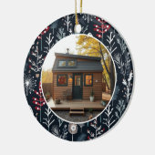 初めてのクリスマスは私たちのTiny Home写真 セラミックオーナメント (左)