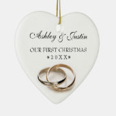 初めてのクリスマスは結婚指輪を編みました セラミックオーナメント (右)