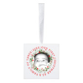 初めてのクリスマスは3つのリース写真の家族として キューブオーナメント (右)