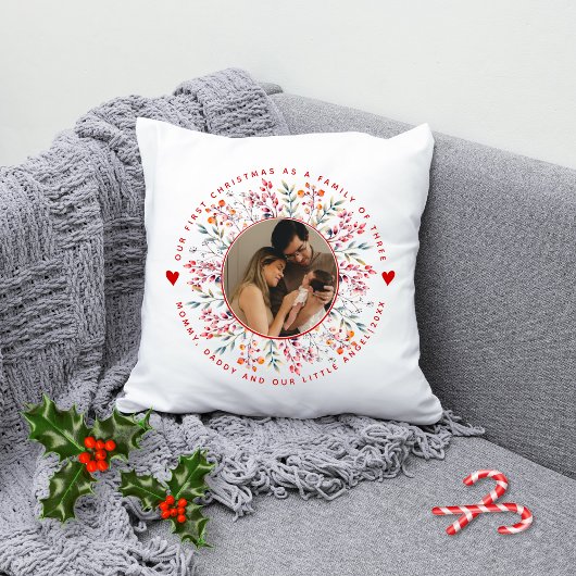 初めてのクリスマスは3つの果実の家族として クッション