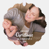 初めてのクリスマスは3人の家族として オーナメントカード (正面)