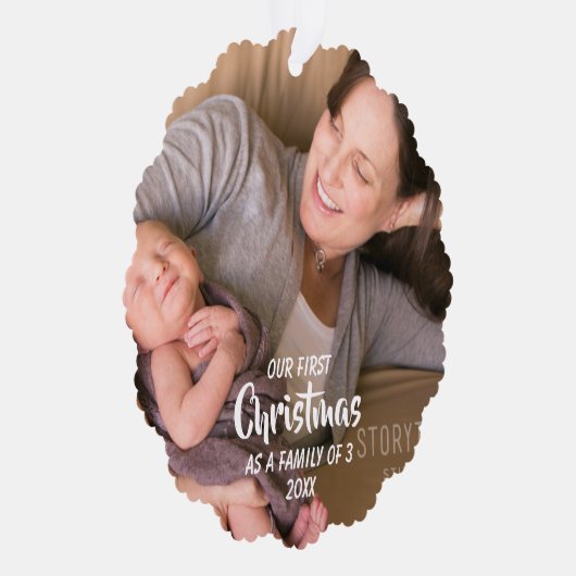 初めてのクリスマスは3人の家族として オーナメントカード (右)