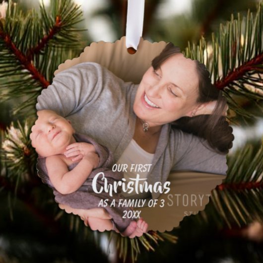初めてのクリスマスは3人の家族として オーナメントカード