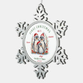 初めてのクリスマスは3人の家族として スノーフレークピューターオーナメント (右)