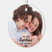 初めてのクリスマスは3人の家族として セラミックオーナメント (左)