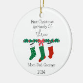 初めてのクリスマスは3人の家族として セラミックオーナメント (左)