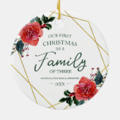 初めてのクリスマスは3人の家族として セラミックオーナメント (裏面)